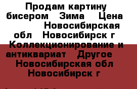 Продам картину бисером “ Зима“ › Цена ­ 1 500 - Новосибирская обл., Новосибирск г. Коллекционирование и антиквариат » Другое   . Новосибирская обл.,Новосибирск г.